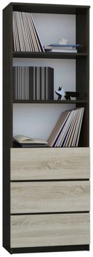 REGAŁ KSIĄŻKI BIUROWY 3 SZUFLADY 3 WENGE Sonoma B3