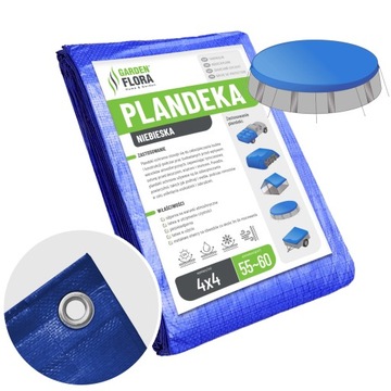Plandeka Okryciowa 4x4 Niebieska 60g/m2