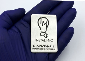 Табличка из нержавеющей стали с гравировкой логотипа 10 шт. 50х40мм.