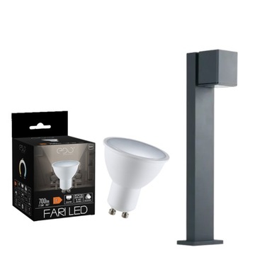 Słupek ogrodowy antracyt GORI 50 cm + GU10 neutral