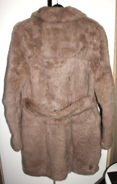 OCHNIK futro futerko z królika xs 34 36 s kurtka płaszcz beżowe szare