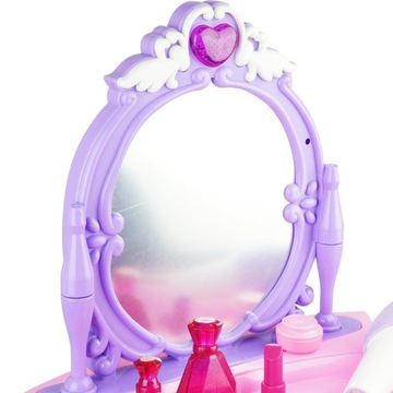 Большой розовый туалетный столик для девочки Музыкальное зеркало.