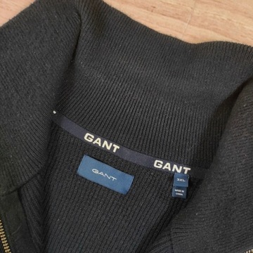 GANT Sweter Męski Half Zip Cotton Wool Logowany r. 3XL