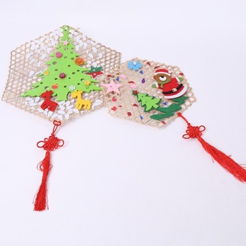 Бамбуковая тарелка, рождественская дверная вешалка, уникальный декор