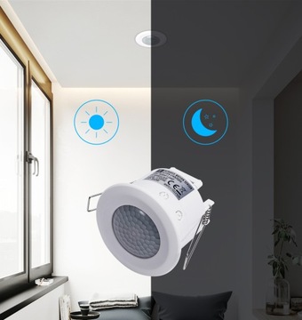 Czujnik ruchu wpuszczany na podczerwień REGULACJA