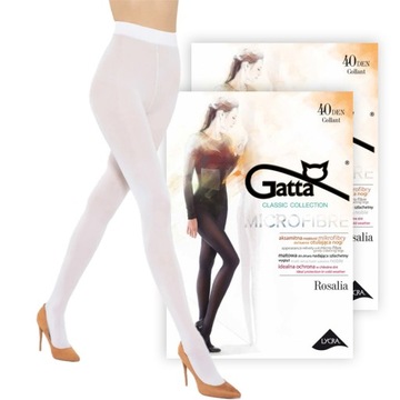 Grube rajstopy Gatta Rosalia 40 den bianco 2 S