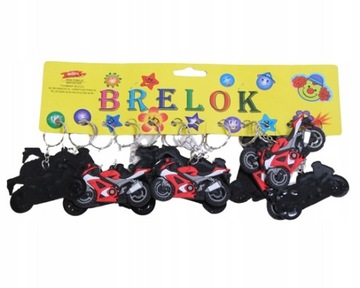 MOTOCYKL MOTOR BRELOK DO KLUCZY ZESTAW 12SZT