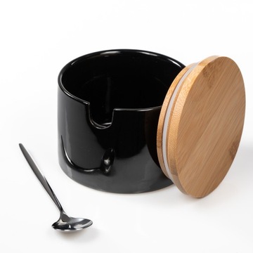 ФАРФОРОВАЯ САХАРНИЦА С КРЫШКОЙ-ЛОЖКОЙ PRIMA DECO САХАРНИЦА