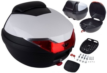 KUFER Skuter 32L + OPARCIE PASAŻERA Biały Monolock