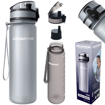 BUTELKA FILTR BIDON AQUAPHOR CITY 500ml SZARY, wydajnośc do 150L wody