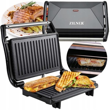 GRILL ELEKTRYCZNY OPIEKACZ TOSTER DO KANAPEK PANINI ROZKŁADANY MOCNY 3IN1