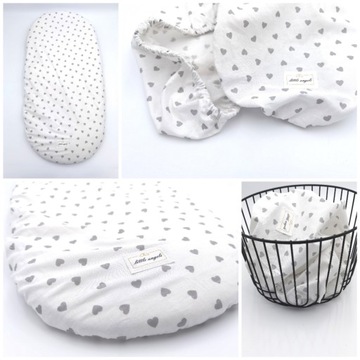 Хлопчатобумажная простыня для гондолы, корзинка Моисея - сердечки.