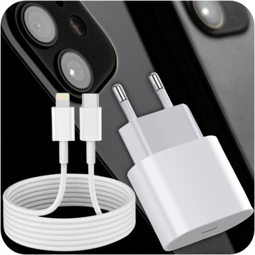 БЫСТРОЕ ЗАРЯДНОЕ УСТРОЙСТВО USB-C 20ВТ CUB + КАБЕЛЬ ДЛЯ ПОДСВЕТКИ IPHONE 1М