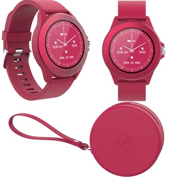 Smartwatch damski zegarek różowy fuksja z kalendarzem menstruacyjnym kolor