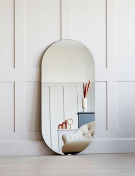 LUSTRO ŁAZIENKOWE OWALNE CAMILLE 100X50 cm WISZĄCE ŚCIENNE DUŻE