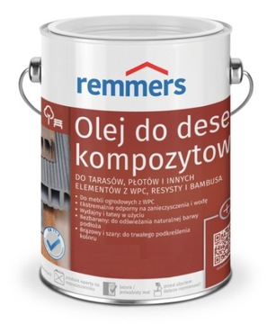 REMMERS OLEJ DO DESEK KOMPOZYTOWYCH, WPC, KOMPOZYTÓW TARASU brązowy 2,5L