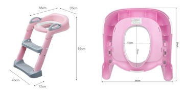 ТУАЛЕТ КРЫШКА ДЛЯ УНИТАЗА С ДЕТСКОЙ ЛЕСТНИЦОЙ, НЕСКОЛЬЗЯЩИМ СИДЕНЬЕМ, ПОДНОГКОЙ