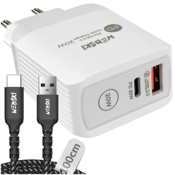 ŁADOWARKA SIECIOWA SZYBKIE ŁADOWANIE QUICKCHARGE POWER DELIVERY KABEL USB