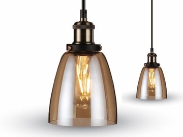 Lampa wisząca LOFT Ø140 mm VT-7140 AMBER szkło