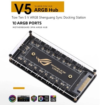 Вентиляторный концентратор SATA RGB Кабельный разветвитель ARGB Адаптер-концентратор для разъема ASUS/MSI/GIG