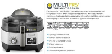 Мультиварка DeLonghi FH1396 2в1, обезжиренная фритюрница