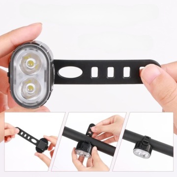 НАБОР МОЩНЫХ ВЕЛОСИПЕДНЫХ ЛАМП ПЕРЕДНЯЯ ЗАДНЯЯ СВЕТОДИОДНАЯ ВОДОНЕПРОНИЦАЕМАЯ USB-БАТАРЕЯ