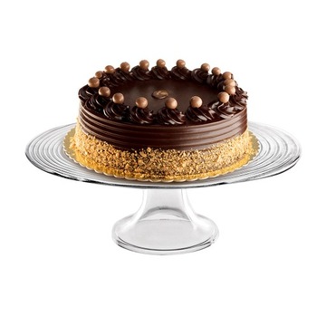 Patera na tort ciasto szklana na nodze dekoracyjna Edwanex 27 cm