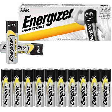 10 МОЩНЫХ ЩЕЛОЧНЫХ БАТАРЕИ ENERGIZER ПРОМЫШЛЕННЫЕ LR6 R6 AA