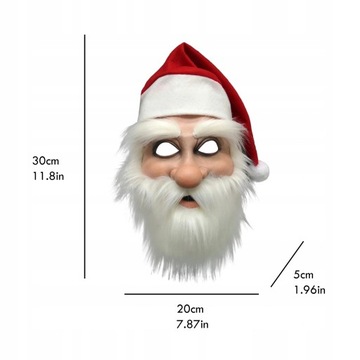 Maska Świętego Mikołaja Lateksowa Miękka Pełna Mas