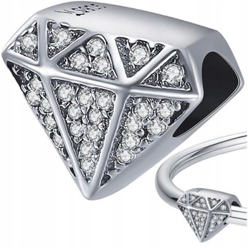 CHARMS DIAMENT srebro 925 koralik srebrna zawieszka diamencik charmsy 925