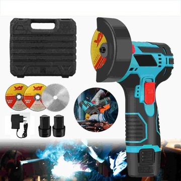 PRZENOŚNA MINI ELEKTRYCZNA SZLIFIERKA KĄTOWA 12V+2XAKU 10 TARCZA 3''