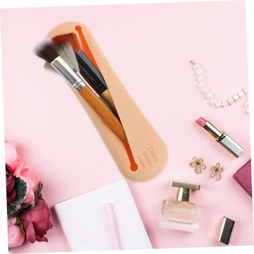 2 кисти для макияжа, силиконовая дорожная косметичка