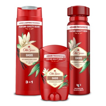 Zestaw Old Spice Oasis Dezodoranty sztyft 50ml + spray 150ml + Żel 400ml