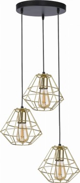 LAMPA WISZĄCA SUFITOWA ZWIS ŻYRANDOL 3xE27 ZŁOTY