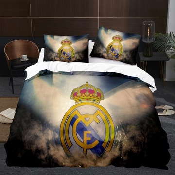 Комплект из трех пододеяльников с футбольным принтом Real Madrid