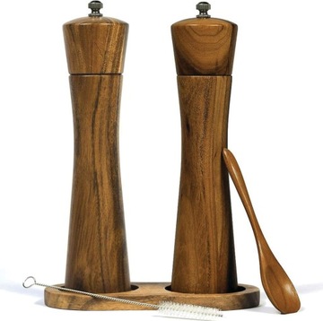 2 × Набор ручной мельницы для соли и перца с подставкой