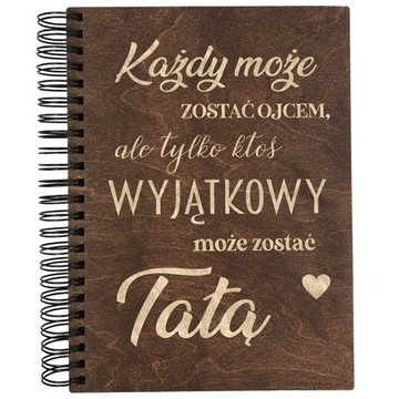 DREWNIANY ALBUM NA ZDJĘCIA PREZENT DLA TATY NA DZIEŃ OJCA Z GRAWEREM