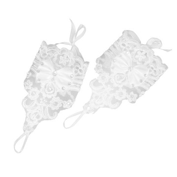 2 свадебных аксессуара с кружевным бантом без пальцев