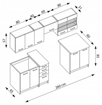 АМАНДА 1 260 - КУХНЯ - КОРИЦА АКАЦИЯ С СОВРЕМЕННЫМ ДИЗАЙНОМ