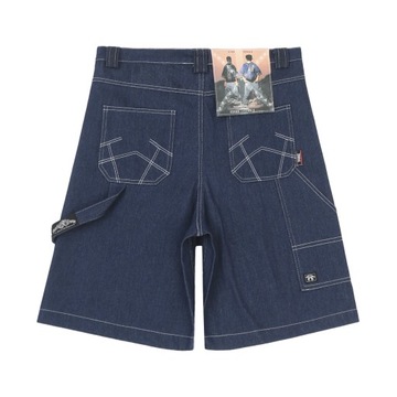 Embroidery Floral Baggy Over Knee Jorts Men's Vint, M