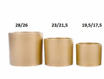 FLOWER POT Ø23, золотой керамический цветочный горшок, крышка цилиндра с золотым тиснением