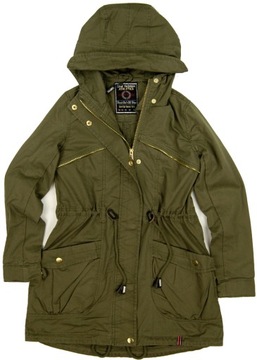 HK Nowa modna Khaki KURTKA Parka Wiosna - 164/170
