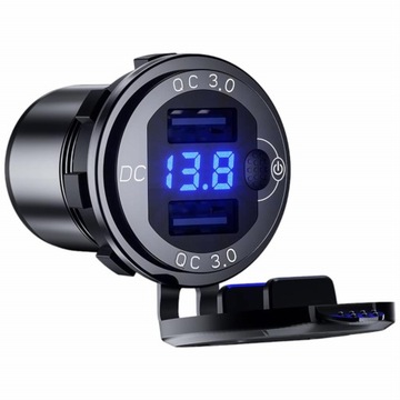 Motocyklowe gniazdo USB 2x QC3.0 36W MUS33