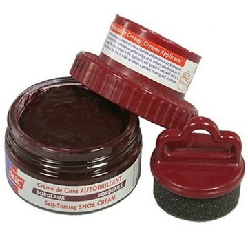 бордовый крем для обуви, восковой крем для пальцев ног + губка