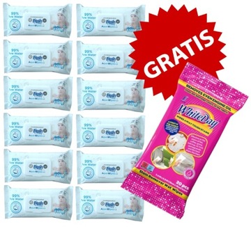 Chusteczki nawilżane Aqua Fresh 12 opakowań + GRATIS CHUSTECZKI NA PLAMY