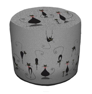 Pufa Bertoni Walec Codura GR Cats - 40x40 cm