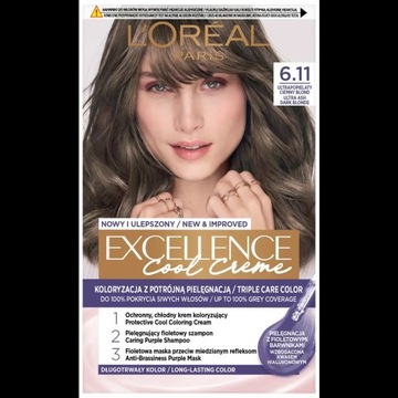 Farba do włosów L'Oreal Excellence Creme 6.11 ULTRAPOPIELATY CIEMNY BLOND