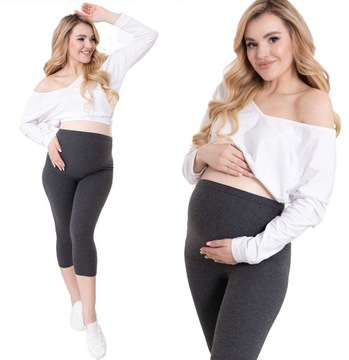 LEGGINSY CIĄŻOWE RYBACZKI Z PANELEM SPODNIE S