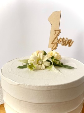 Topper na tort duża cyfra i imię - personalizowany