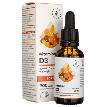 WITAMINA D3 FORTE W PŁYNIE KROPLE 2000 IU 30ml Odporność